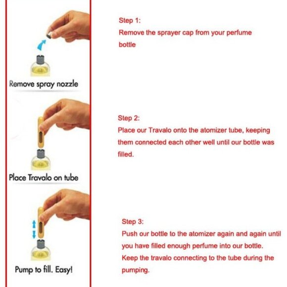 Lot of 3 - Mini Parfum Refillable Atomizer Travel Spray - Picture 5 of 5